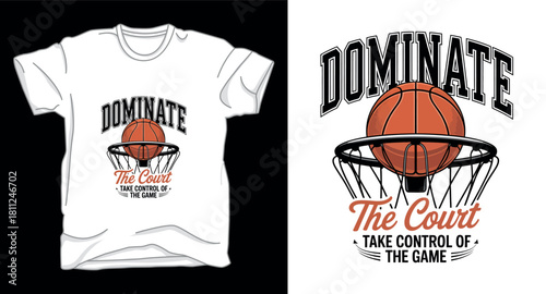 Dominate basketball graphic vector art t-shirt design print
