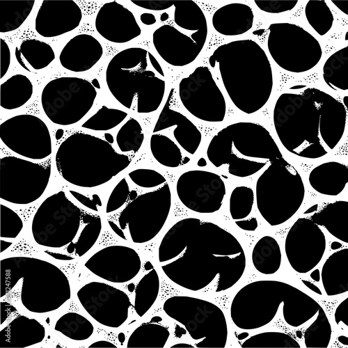 Black and white abstract cell structure vector art design for medical and scientific background illustration