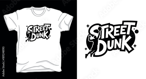 Street dunk basketball graphic vector art t-shirt design print