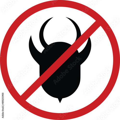 No horns symbol indicating prohibition or warning on white background