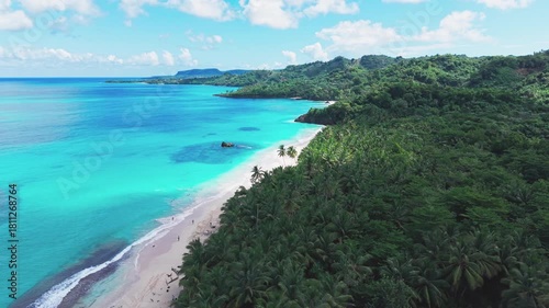 Playa Rincón , Dominican Republic, Samana. Beach Drone 4K footage