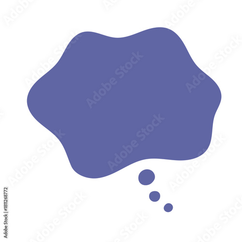 ふにゃふにゃした形の濃い青の吹き出し - 心の中の思いや考え、想像や夢、悩み･不安な感情のイメージ