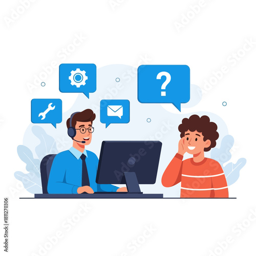 Customer service agent helping user with technical question