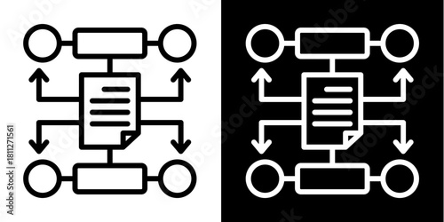 Algorithm Icon Set White Style Collection
