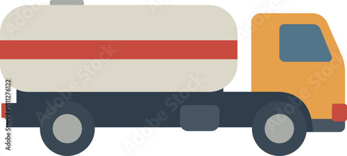 Fuel tanker truck with cylindrical tank