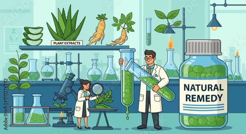 Scientists Researching Natural Remedies in a Lab
