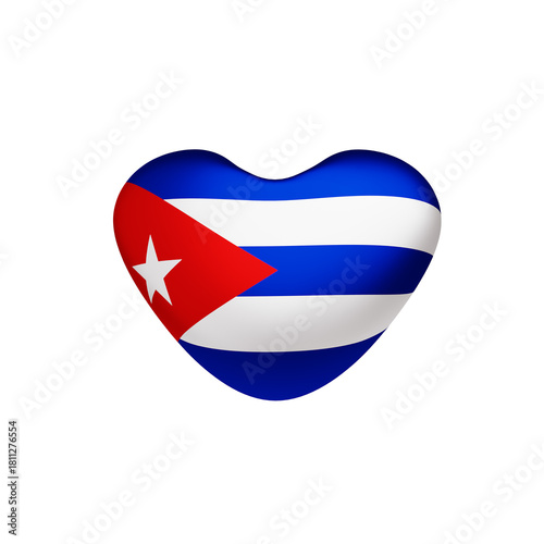 Free Download Cuba flag of Heart-3D illustration. 3d render. - GFXLoad
