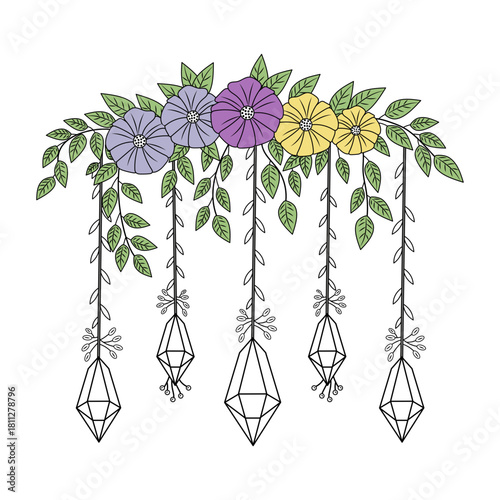 A vintage style illustration representing vines