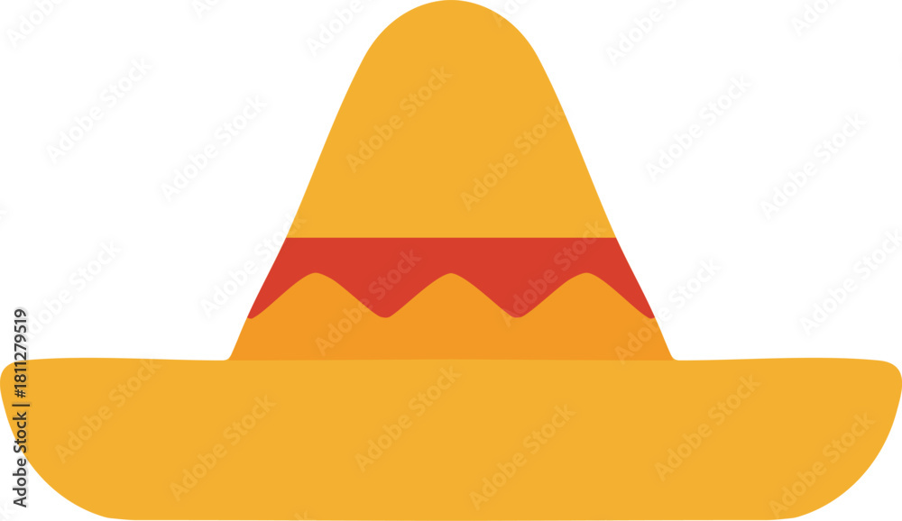 Fototapeta premium Yellow sombrero with red band
