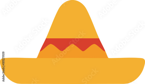 Yellow sombrero with red band