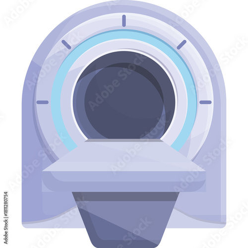 Medical MRI Scanner Machine With Blue Light Accents And White Body In A Clean Professional Environment Representing Diagnostic Imaging Technology