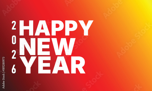 2026 Happy New Year Gradient Poster – Bright Celebration Graphic