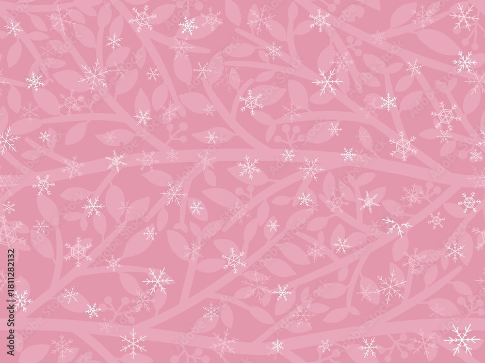 Obraz premium 枝と雪のシームレスパターン A-3