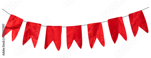 Christmas and winter garland. Christmas decor elements, crumpled paper texture, scrapbooking.