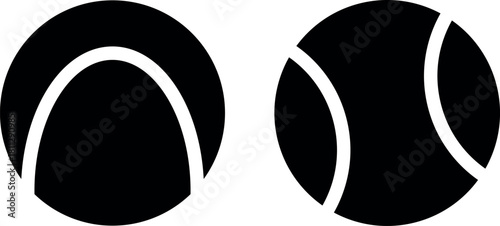 Tennis ball icon set isolated on white background. Tennis ball sport collection. Vector illustration.