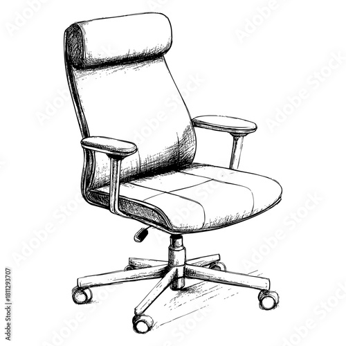 Stylish ergonomic office chair with adjustable height and wheels