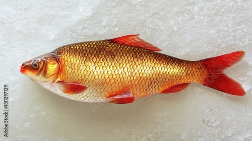 Fresh golden rudd fish isolated on white background. Generative AI