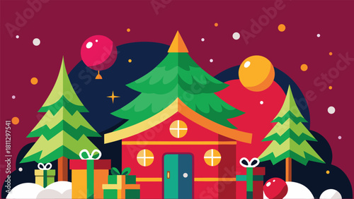 christmas tree with gifts