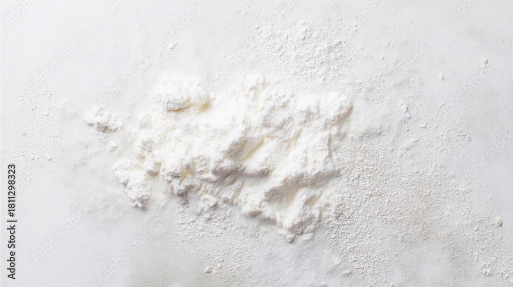 Fototapeta premium White powder isolated on white background. Generative AI