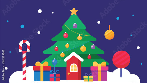 christmas tree and gifts