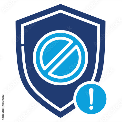 Prevention Flat Blue Icon Style