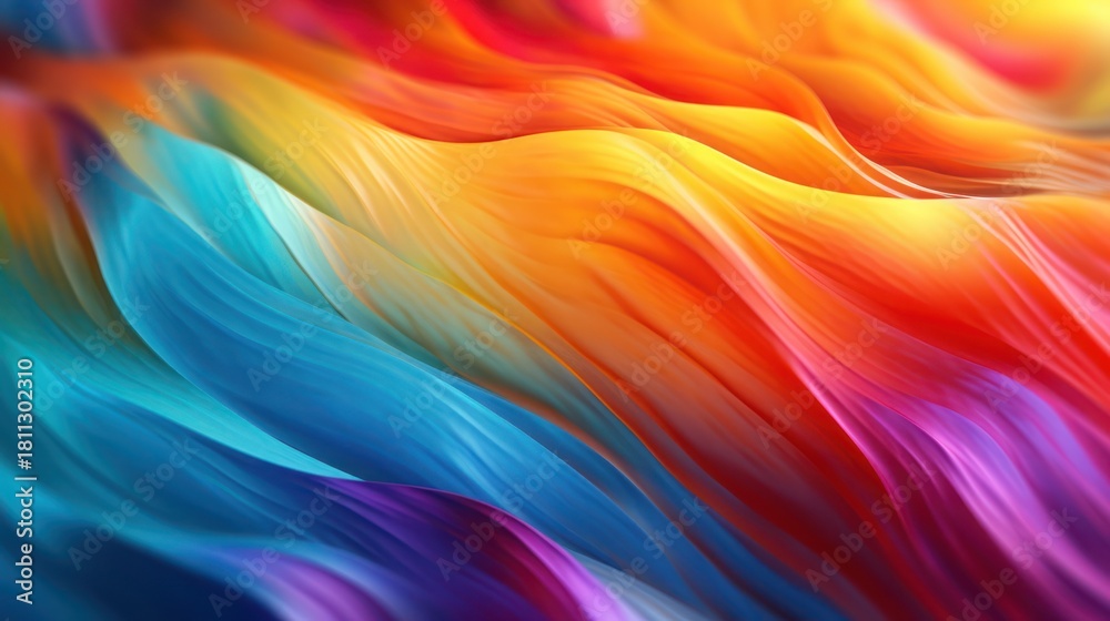 Fototapeta premium Vibrant Abstract Waves - A Symphony of Color and Motion.
