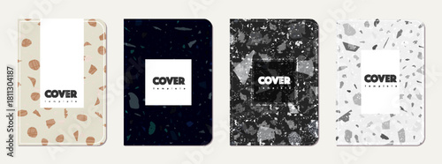 School diary cover design. Terrazzo abstract