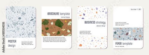 Notepad cover design. Terrazzo abstract