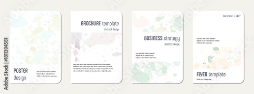 School notebook cover design. Terrazzo abstract