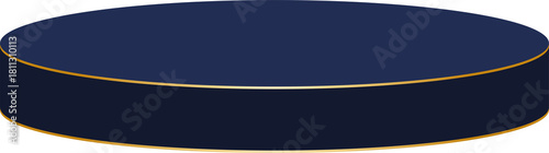 Simple Navy Blue and Gold Display Podium 3D Cylinder Podium in a Semicircle