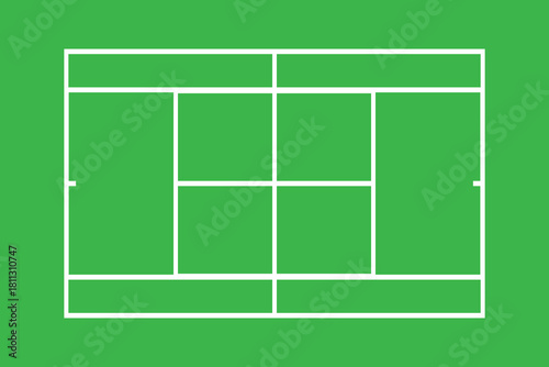 Tennis court ground pitch top view