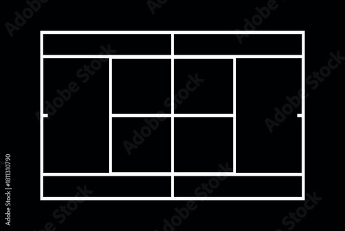 The tennis court icon. Sport symbol. Flat