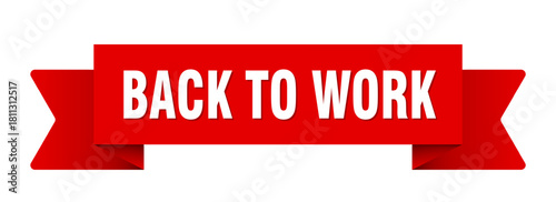 back to work ribbon isolated on transparent background. back to work ribbon