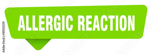 allergic reaction green sign isolated on transpatent background. allergic reaction sticker