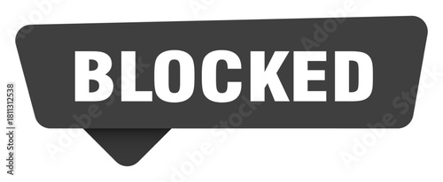 blocked black sign isolated on transpatent background. blocked sticker