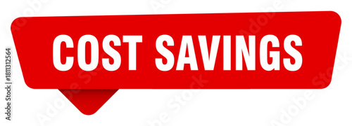 cost savings red sticker isolated on transpatent background. cost savings sign
