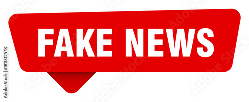 fake news red sticker isolated on transpatent background. fake news sign