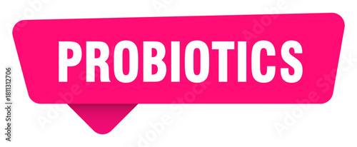 probiotics magenta sticker isolated on transpatent background. probiotics sign