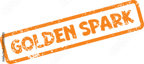 Golden Spark rubber stamp impression symbolizing new beginnings and brilliant inspiration