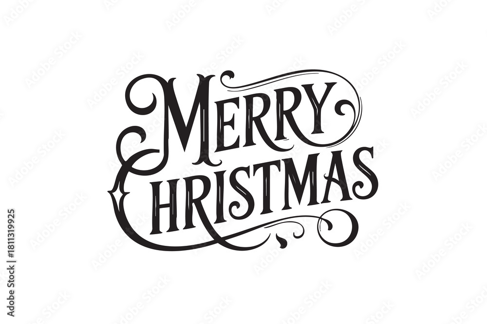 Obraz premium Merry Christmas Vector Typography
