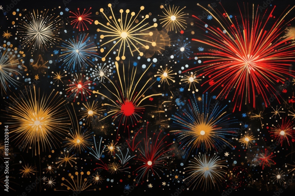 Naklejka premium Firework fragment fireworks backgrounds night.