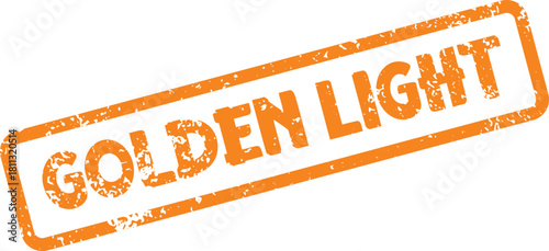 This textured orange rubber stamp design clearly shows the uplifting phrase Golden Light