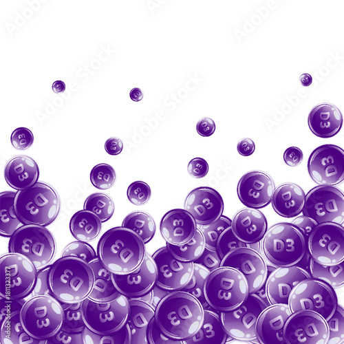 Vitamin D3 round capsules.