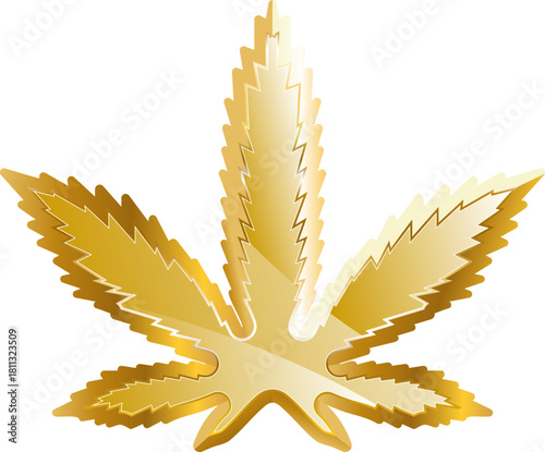 Marijuana gold icon. Isolated on transparent background.