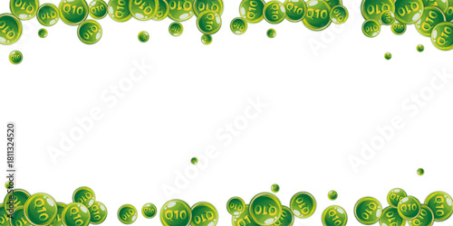 Vitamin Q10 round capsules scattered randomly.