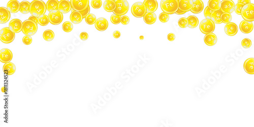 Ferritin round droplets scattered randomly.