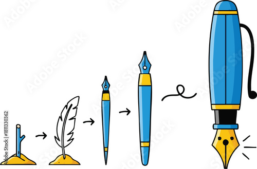 Growth Of Writing Tools From A Stick To A Modern Fountain Pen