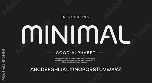 Stylish typography showcasing a modern, minimalist font design with uppercase letters.