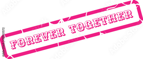 Joyful fuchsia Forever Together stamp design representing enduring unity and cherished companionship