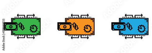 Boost business growth with smart investments and financial analysis, colorful business icons for investment strategy and data analysis decisions